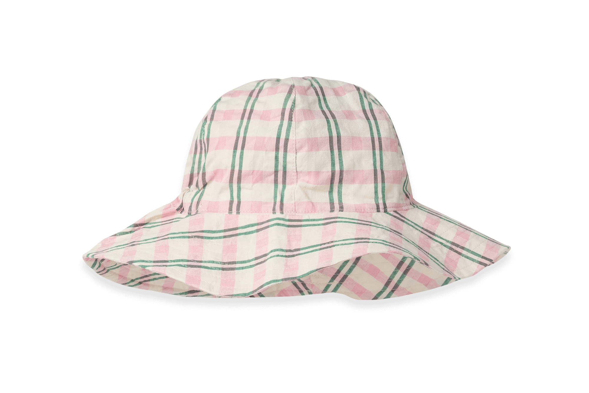 Seersucker Sun Hat Check Carnation