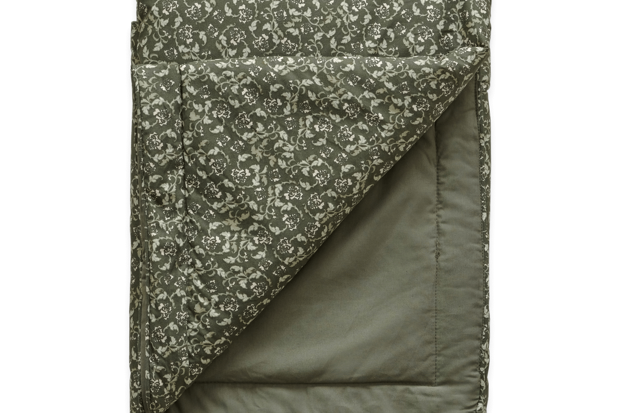 Percale Bed Cover Single Floral Moss