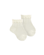 Ceremony ankle socks with openwork and folded cuff